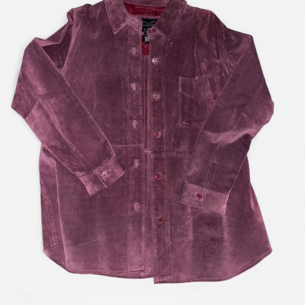 Suede Button-Up Jacket